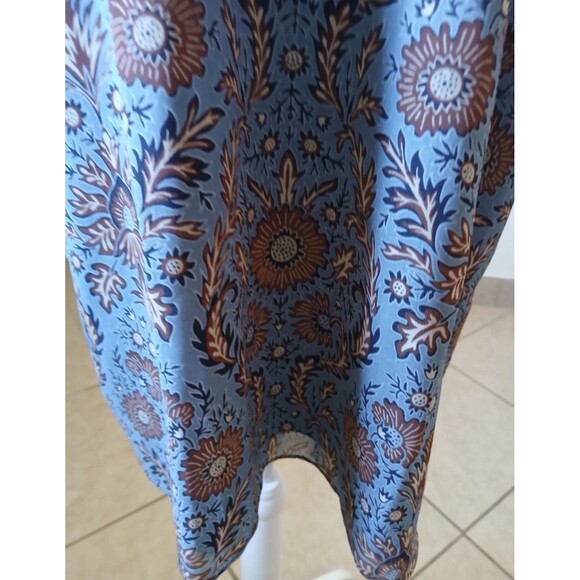Cabi Womens Blue Floral Long Sleeve Shift Dress Size M Lightweight Bohemian - Picture 8 of 13